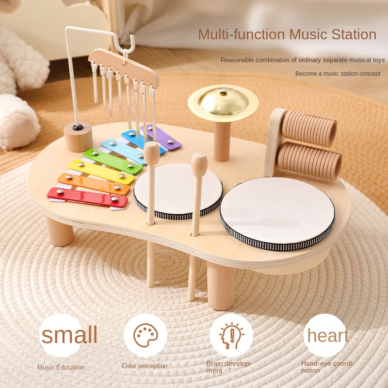 Kids Educational Box - LazyChild 子供用教育玩具 木製オルゴール ベビーパーカッションおもちゃ 早期啓蒙楽器 卓上ゲームテーブル