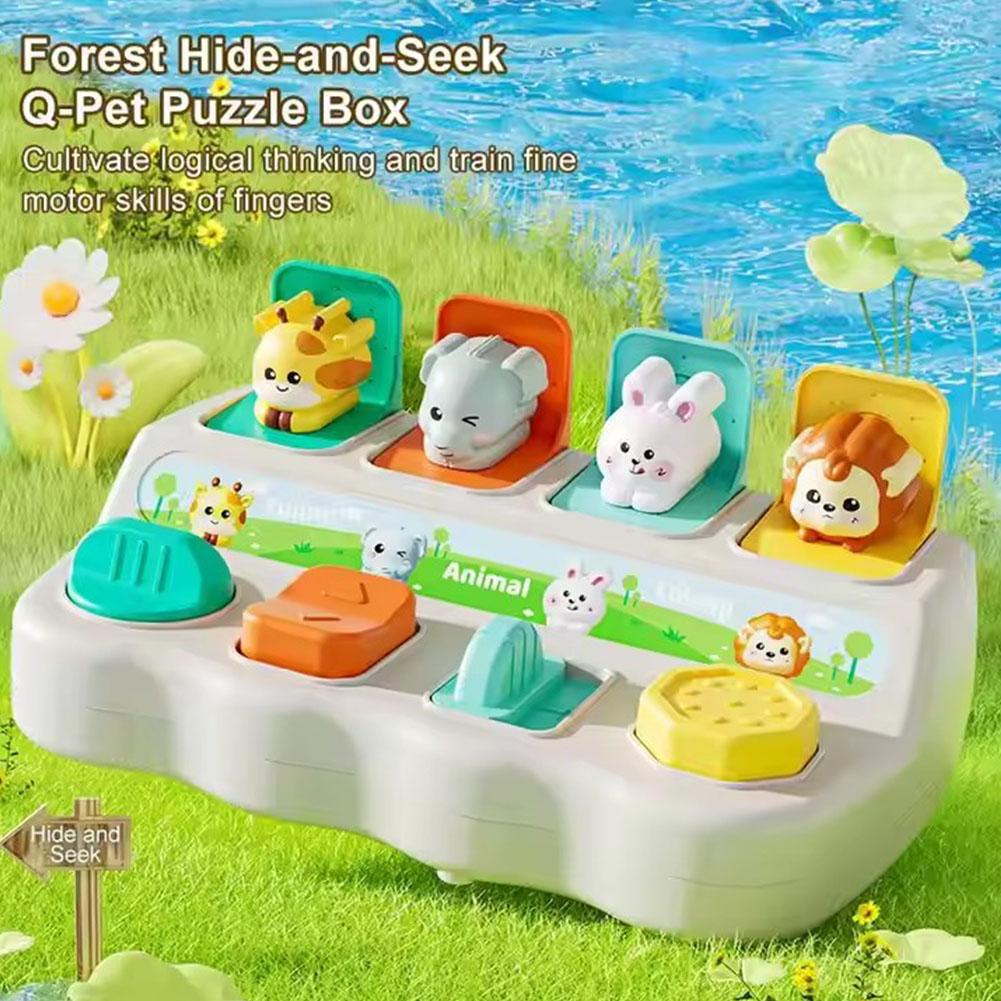 Kids Educational Box - モンテッソーリ ポップアップ動物おもちゃと学習ボックス - 論理的思考と運動能力を高める、子供の誕生日プレゼントに