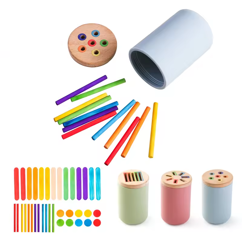 Kids Educational Box - モンテッソーリ木のおもちゃ色分類微細運動おもちゃ形状マッチング感覚おもちゃ早期教育パズルおもちゃ幼児ギフト
