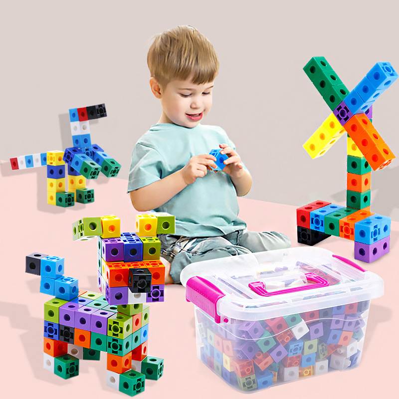 Math Manipulative Set - 数学リンクキューブセット 100個入り 数学教材とキューブ 5歳以上のお子様向け 新学期 幼稚園
