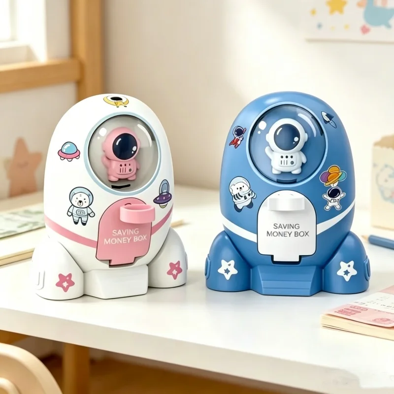 Kids Education Money - ロケット宇宙飛行士コイン貯金箱子供用貯金箱ごっこ遊びおもちゃ家の装飾飾りリビングルーム寝室ベビーギフト