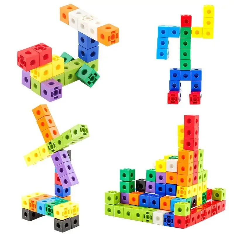 100個セット リンキングキューブ 数学教材 子供用学習カウ - Math Manipulative Set のレビューと価格