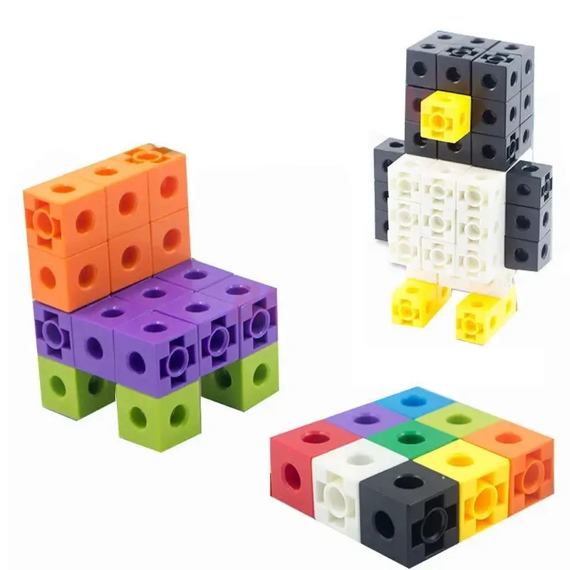 100個セット リンキングキューブ 数学教材 子供用学習カウ - Math Manipulative Set のレビューと価格