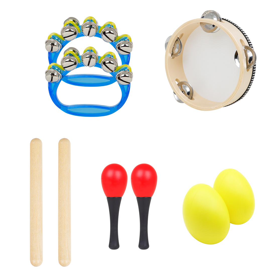 5 個子供用オルフパーカッションセットタンバリンマラカスエッ - Kids Education Bell のレビューと価格