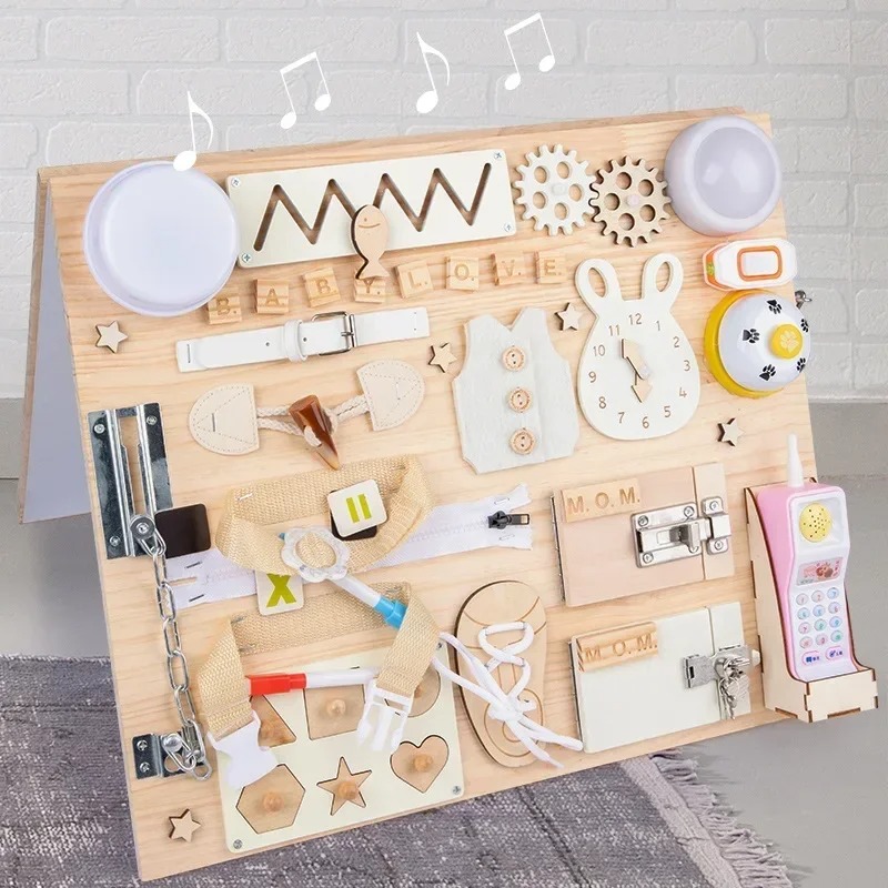 1ピースDIYモンテッソーリビジーボード 子供の手作り早期教 - Kids Educational Box のレビューと価格