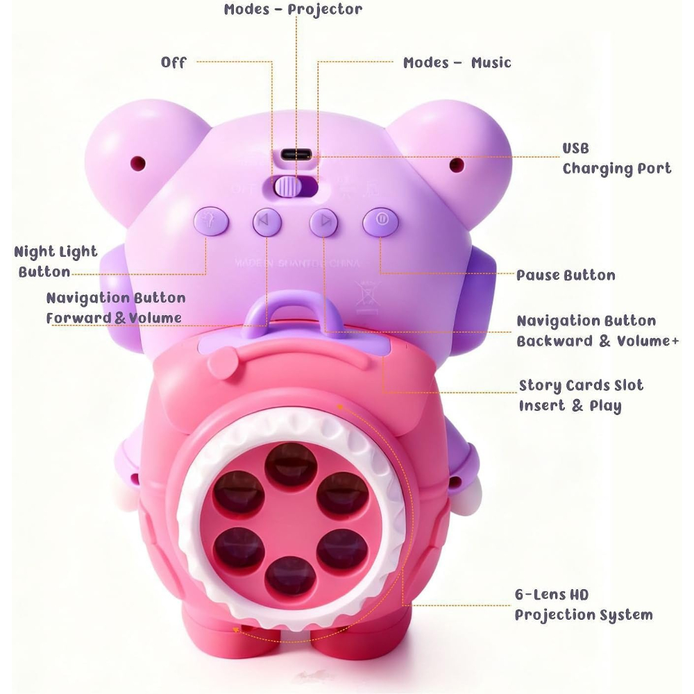 4個入り子供用ベッドタイムストーリープロジェクター、柔らかな - Kids Education Images のレビューと価格