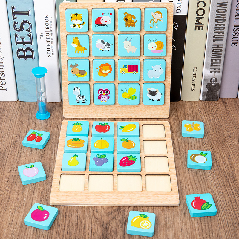 子供木製パズルボードゲームインスタント写真メモリチェスベビー - Kids Early Education Photos のレビューと価格