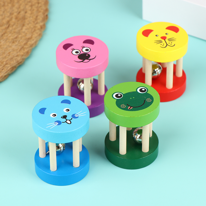 子供の漫画木製カスタネット 5 スタッズガラガラベルベビーク - Kids Education Bell のレビューと価格