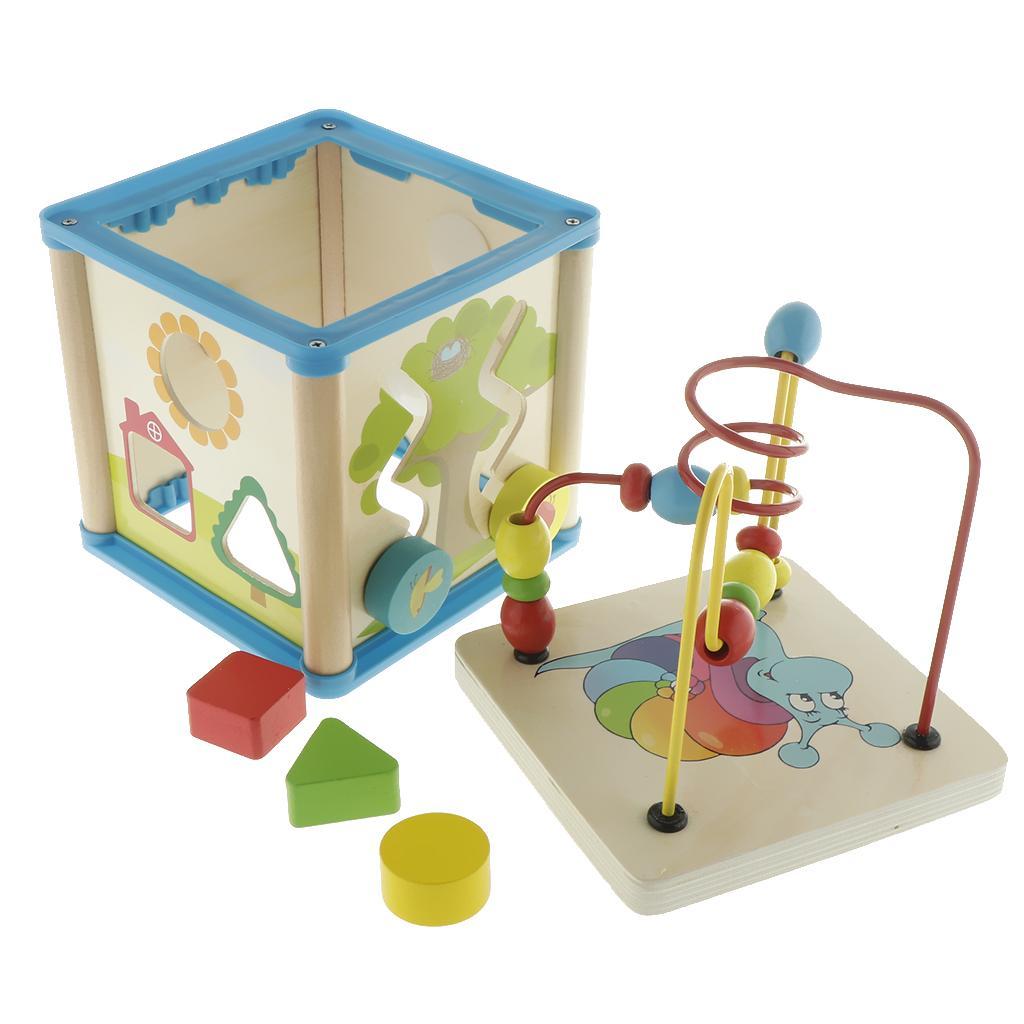 木製アクティビティキューブ 3Dパズル モンテッソーリおもち - Abacus Counting Bead のレビューと価格