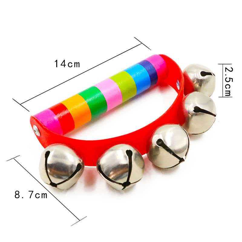 レインボーハンドジングルベル木製ハンドル打楽器ミュージカルシ - Kids Education Bell のレビューと価格