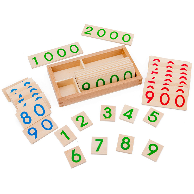 木製数字カード 1-9000 モンテッソーリ学習カード数学教 - Math Manipulative Set のレビューと価格