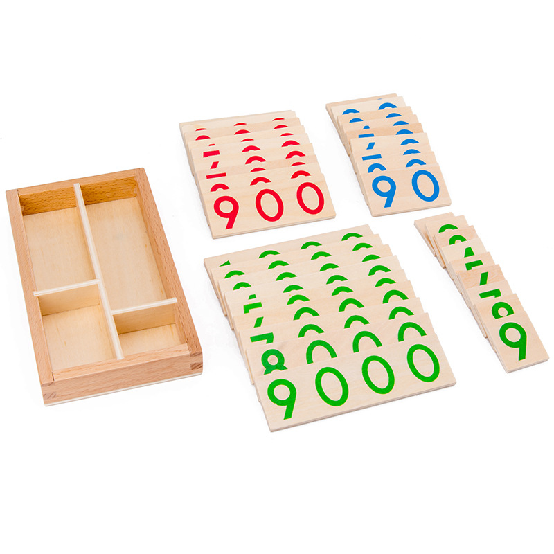 木製数字カード 1-9000 モンテッソーリ学習カード数学教 - Math Manipulative Set のレビューと価格