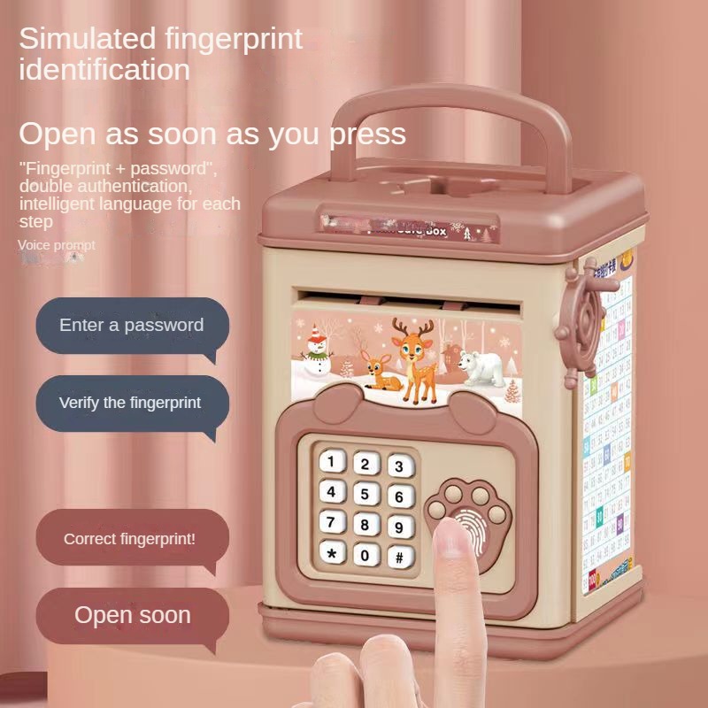 指紋付き貯金箱 貯金箱 電子ATM貯蓄ボックス コイン用 現 - Kids Education Money のレビューと価格