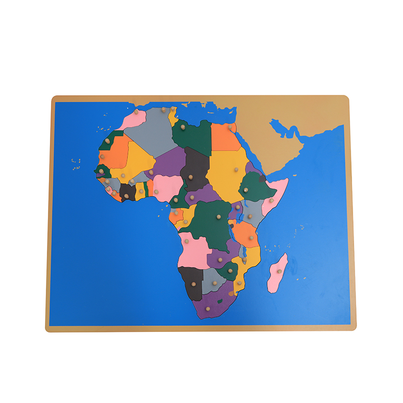 アフリカの木製地図パズル モンテッソーリ早期学習教育ツール  - Kids Education Tools のレビューと価格
