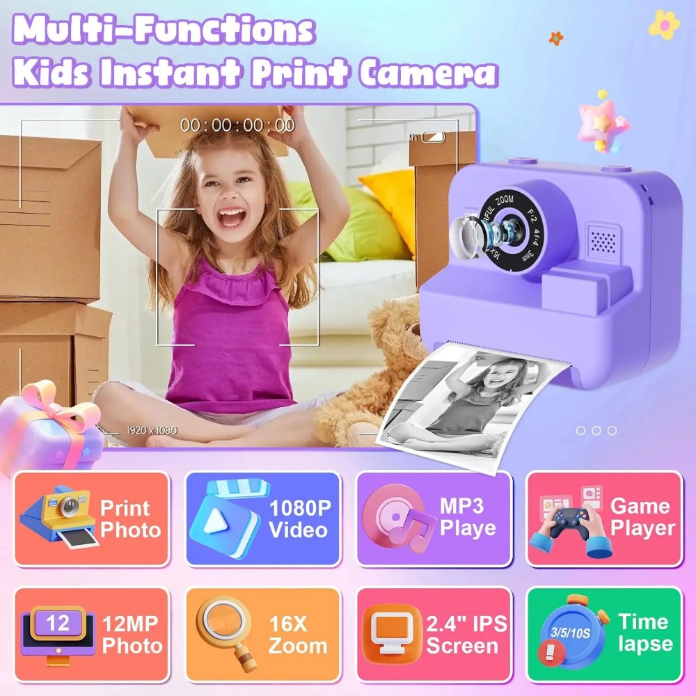 教育用サーマルインスタントプリントカメラ 32Gカード付き、 - Kids Education Images のレビューと価格