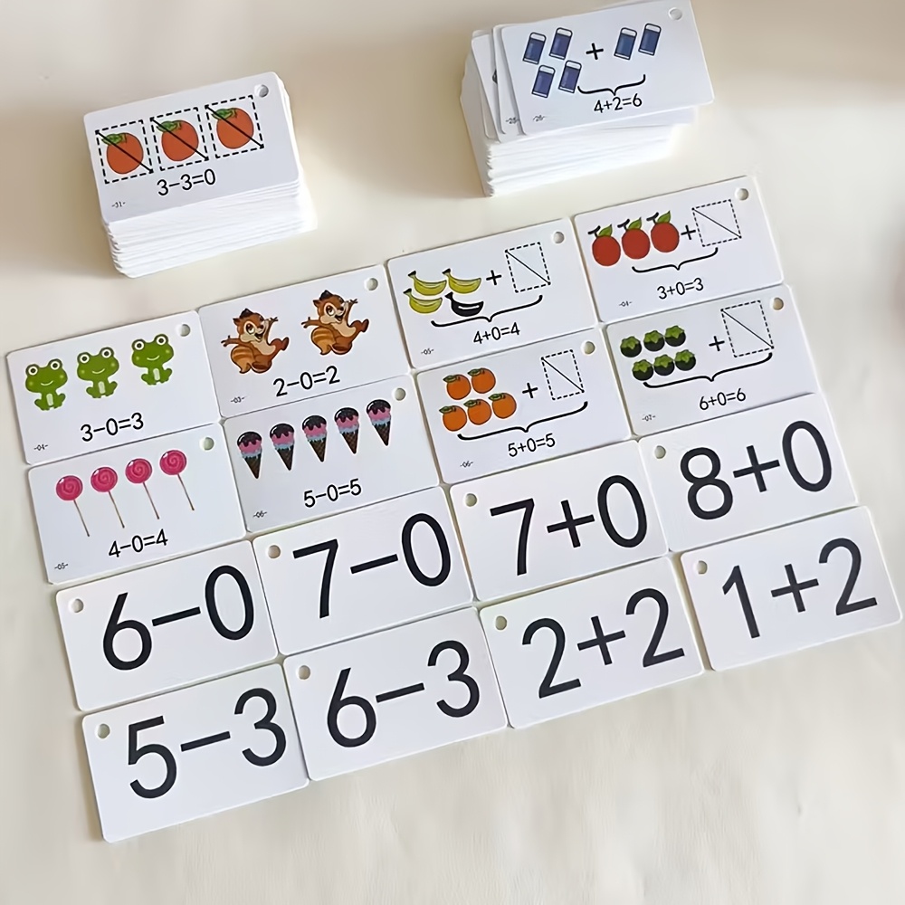 足し算と引き算の問題が記載されたカード132枚、幼児の算数ス - Math Manipulative Set のレビューと価格