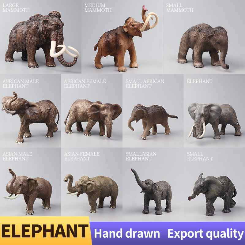 アフリカの野生動物ビッグマンモス象モデルシミュレーションアク - Kids Educational Box のレビューと価格