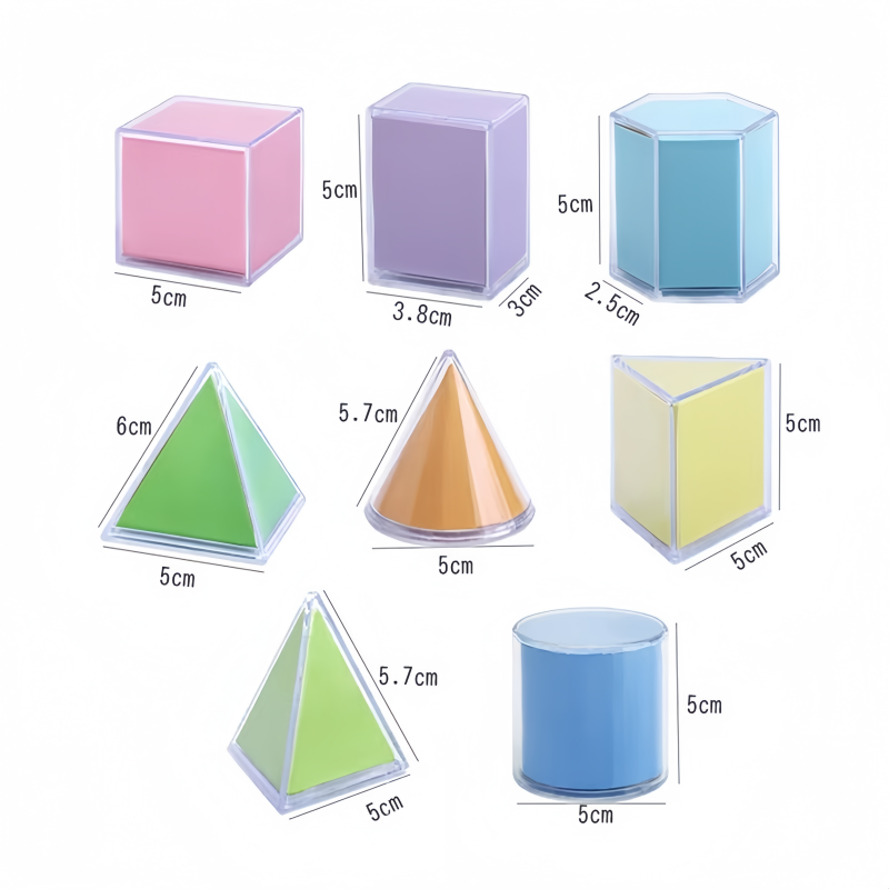 8 個モンテッソーリ数学透明 3D 幾何学ビルディングブロッ - Math Manipulative Set のレビューと価格