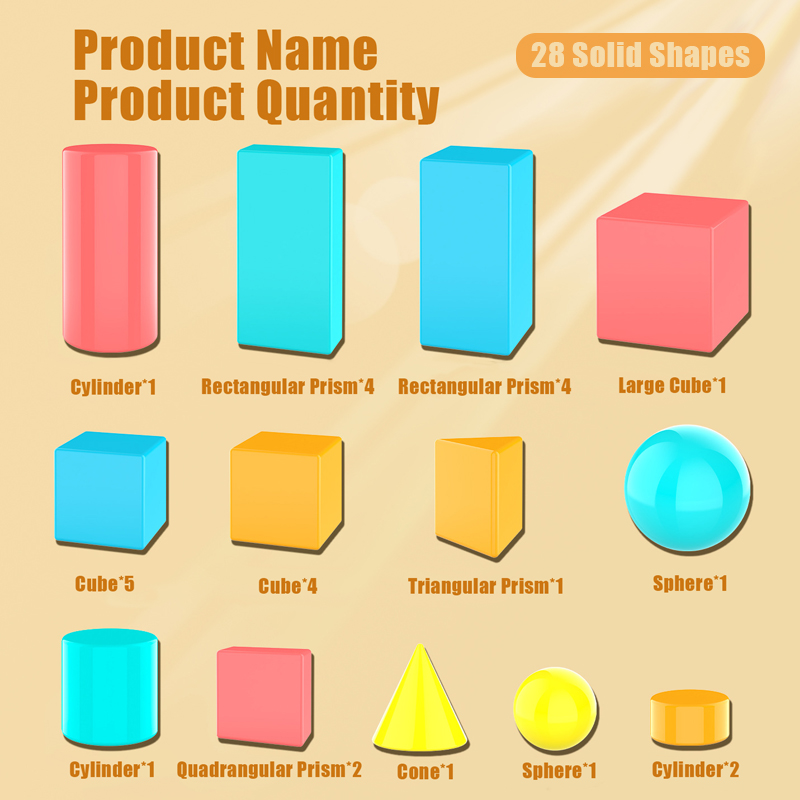 28/36個入り 3D形状 幾何学立体、無毒、EP素材、数学 - Math Manipulative Set のレビューと価格