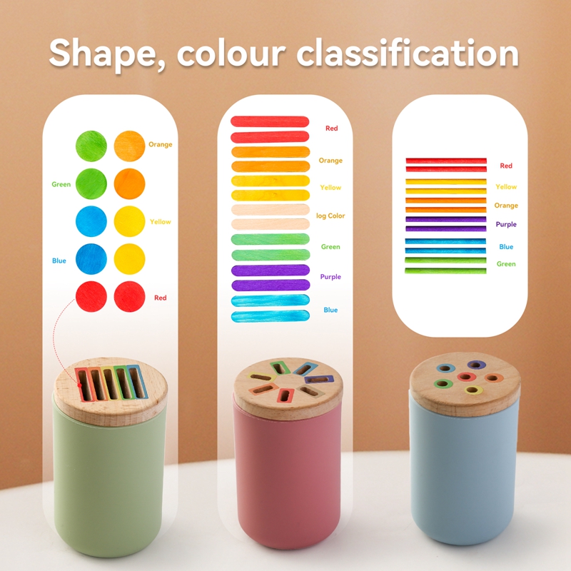 モンテッソーリ木のおもちゃ色分類微細運動おもちゃ形状マッチン - Kids Educational Box のレビューと価格