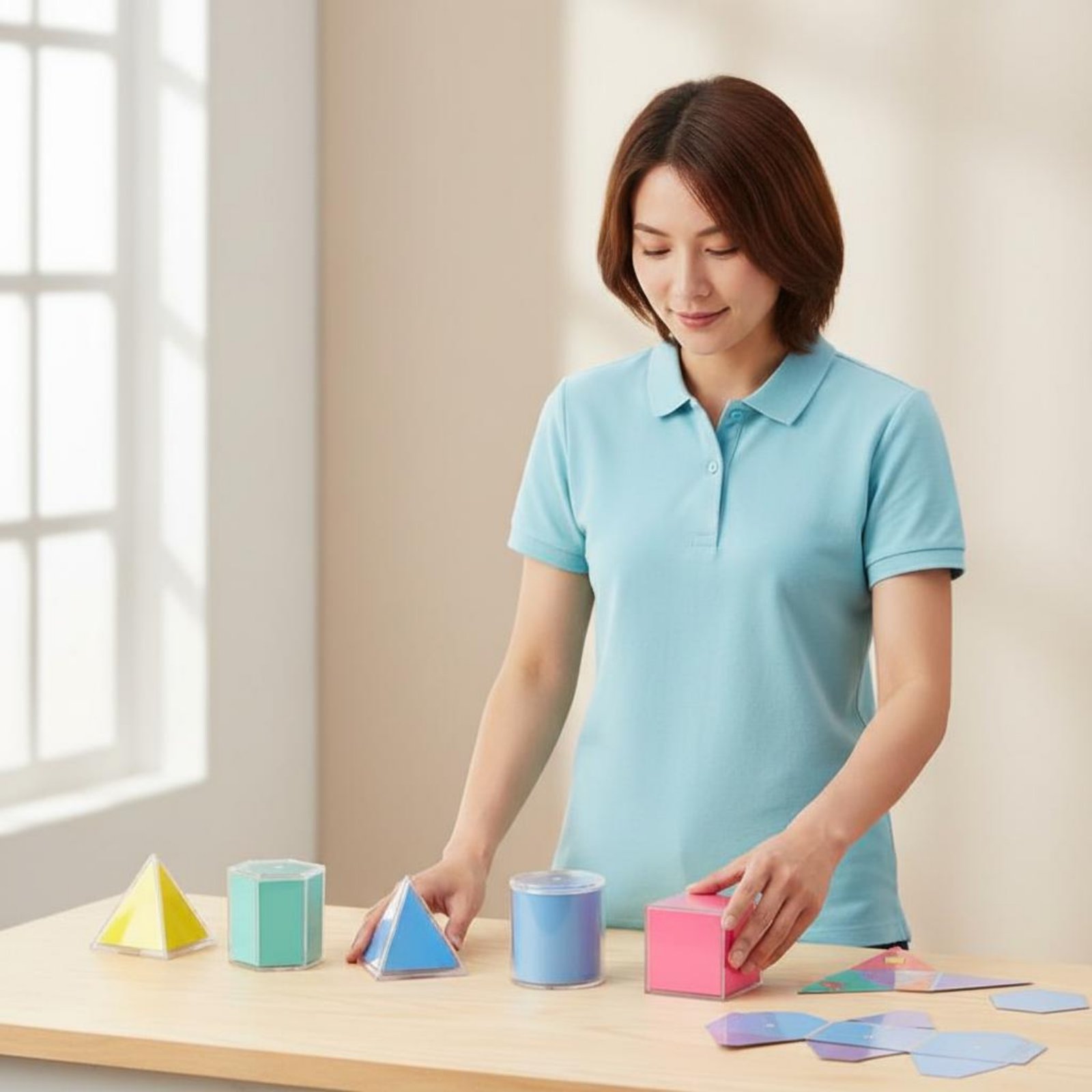 8個の透明な幾何学的立体図形、実践学習用透明幾何学モデル、数 - Math Manipulative Set のレビューと価格