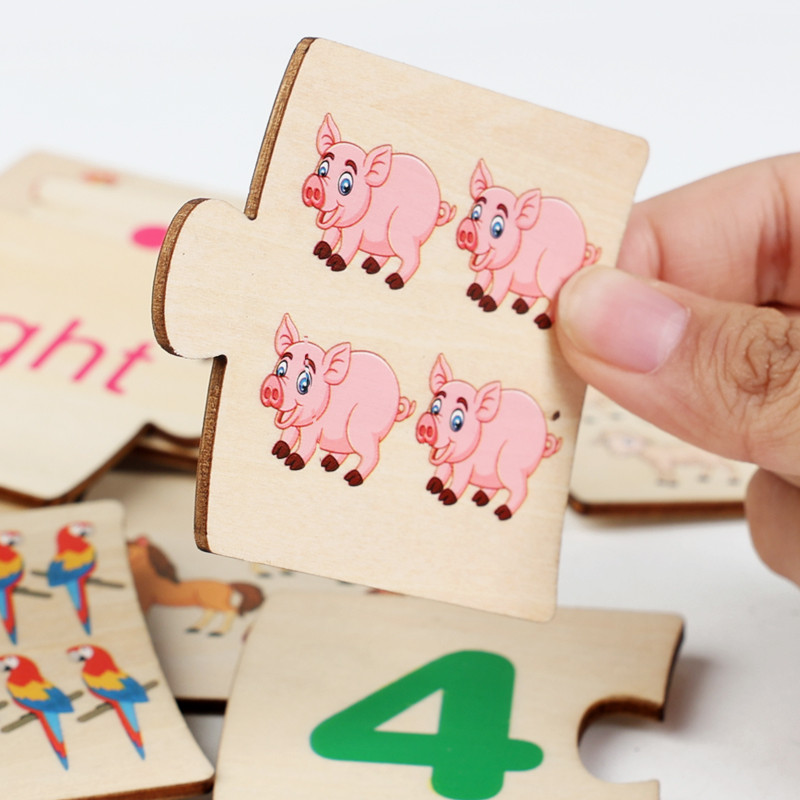 子供向け鉄箱ナンバー啓発ペアリング木製動物フードパズルボード - Kids Educational Box のレビューと価格