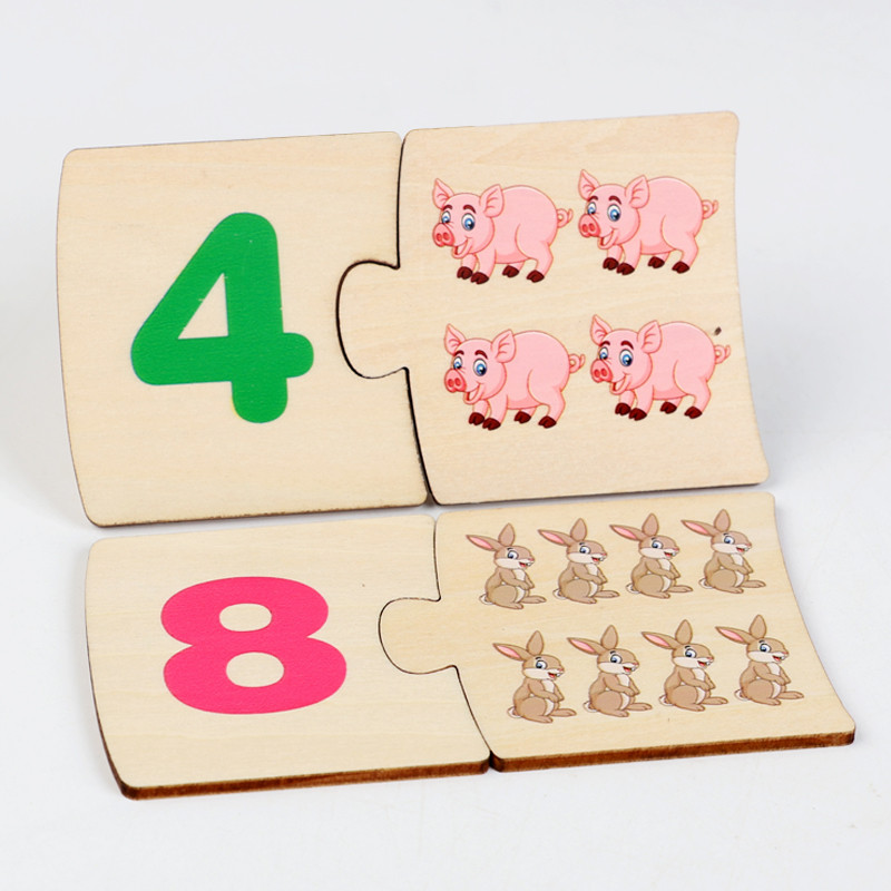 子供向け鉄箱ナンバー啓発ペアリング木製動物フードパズルボード - Kids Educational Box のレビューと価格