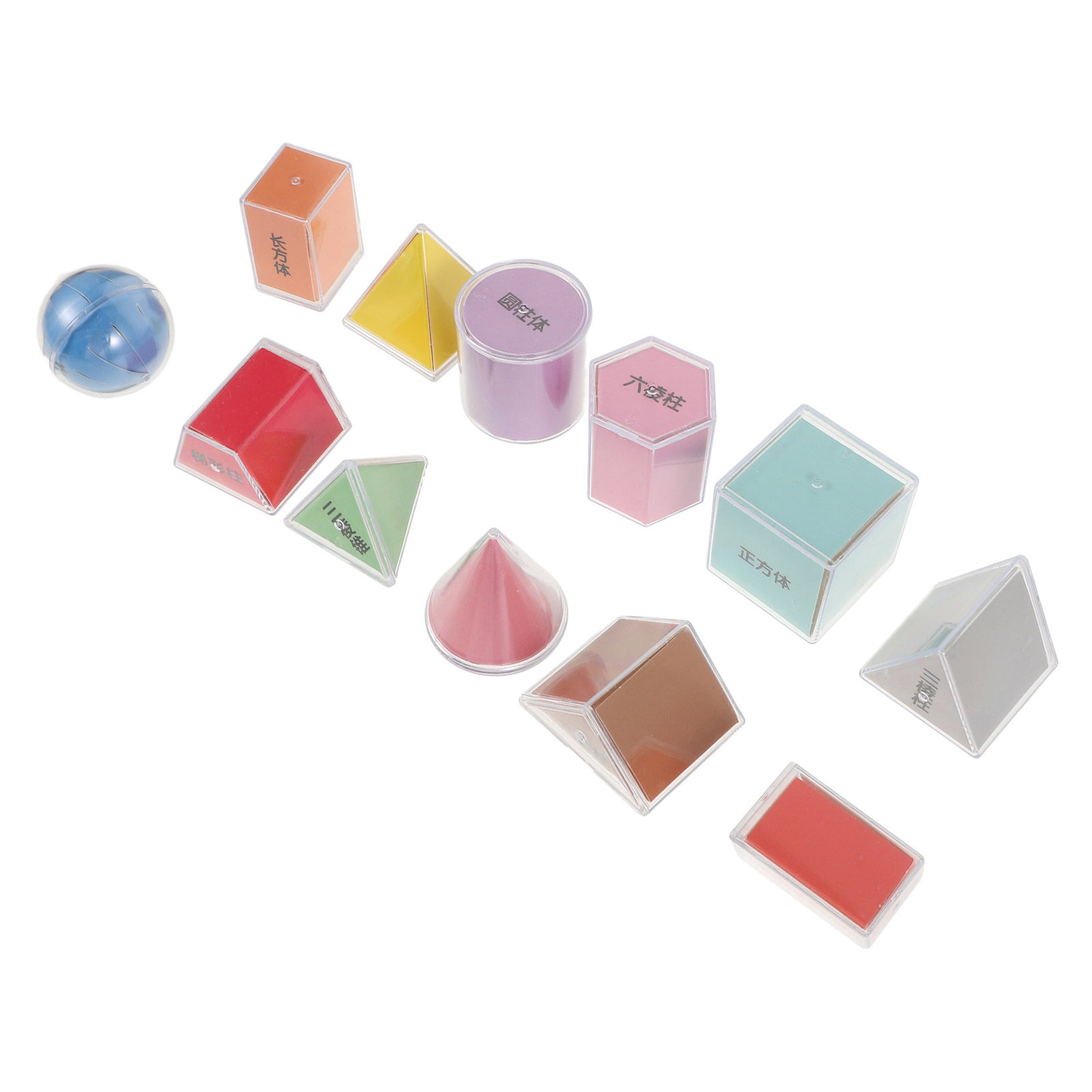 8個入り幾何学立体セット 多色プラスチック製3D形状 体積測 - Math Manipulative Set のレビューと価格