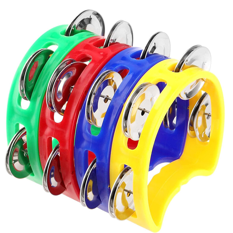 2 個プラスチックハンドヘルドパーカッションタンバリン 4  - Kids Education Bell のレビューと価格