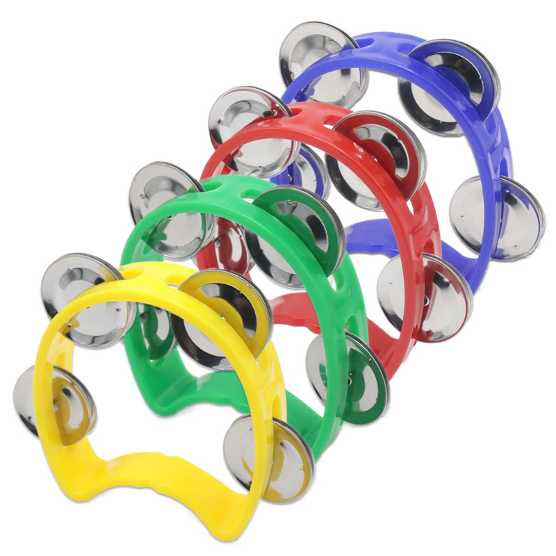 2 個プラスチックハンドヘルドパーカッションタンバリン 4  - Kids Education Bell のレビューと価格