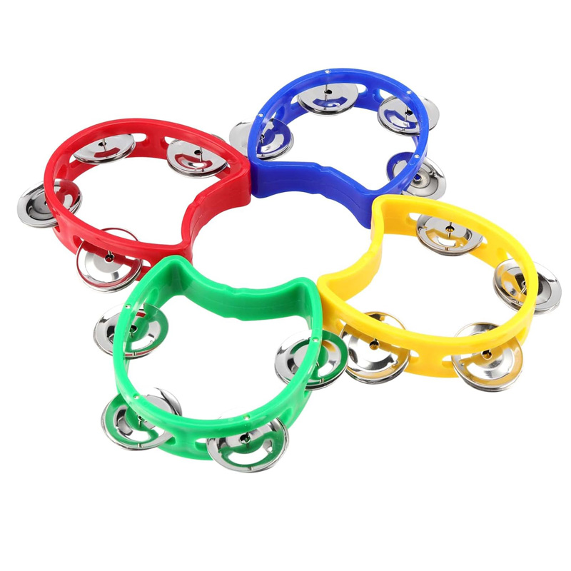 2 個プラスチックハンドヘルドパーカッションタンバリン 4  - Kids Education Bell のレビューと価格