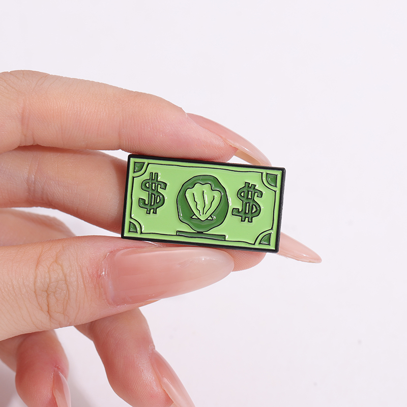 グリーン USD シンボルエナメルピンカスタム富マネー漫画か - Kids Education Money のレビューと価格