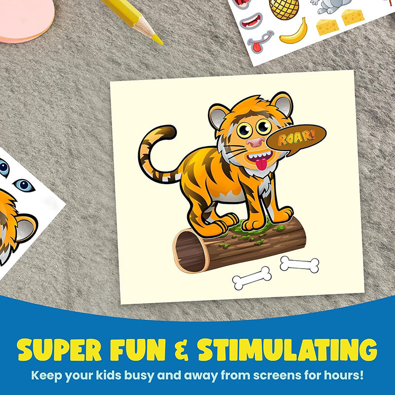 漫画サファリ動物ステッカー子供のための DIY メイクアフェ - Kids Education Money のレビューと価格